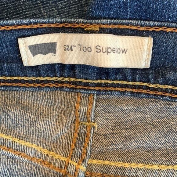 Levis 524 Too Superlow Womens Skinny Jeans Size 15M Dark Wash Denim Cotton Blend - Picture 2 of 13